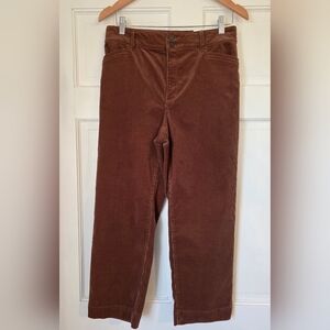 Ann Taylor The Easy Straight Brown Corduroy Pant, 8P